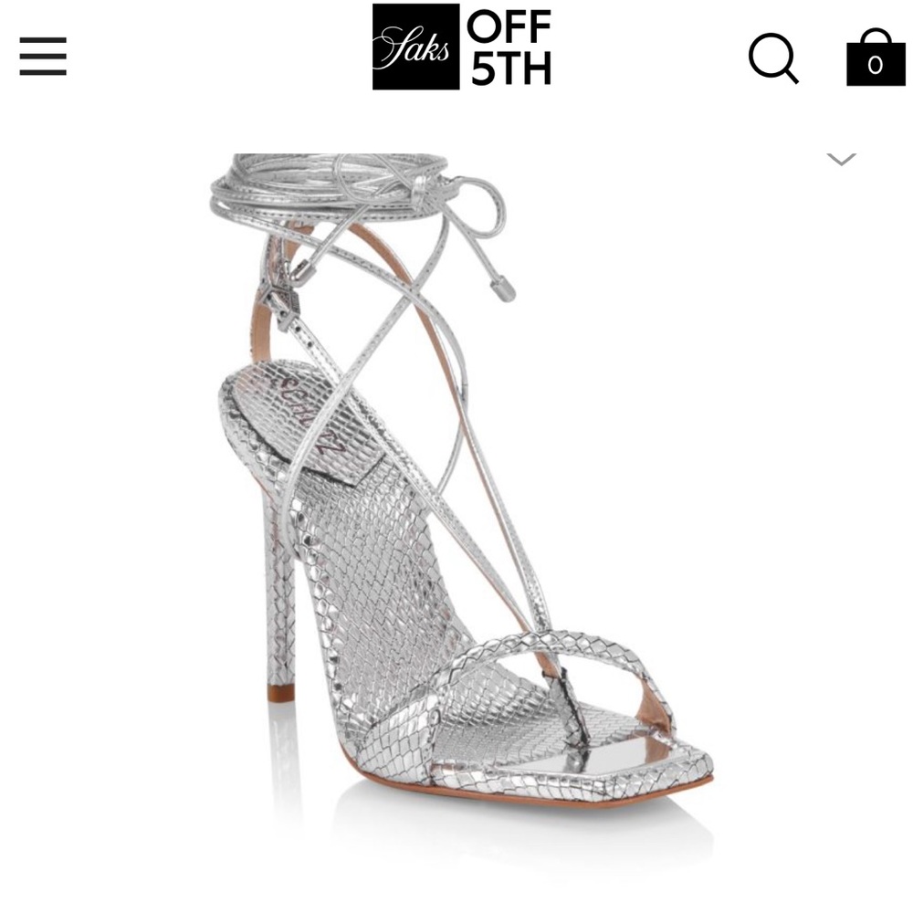 Schutz Vikki Lace Up Snake Embossed Stilettos